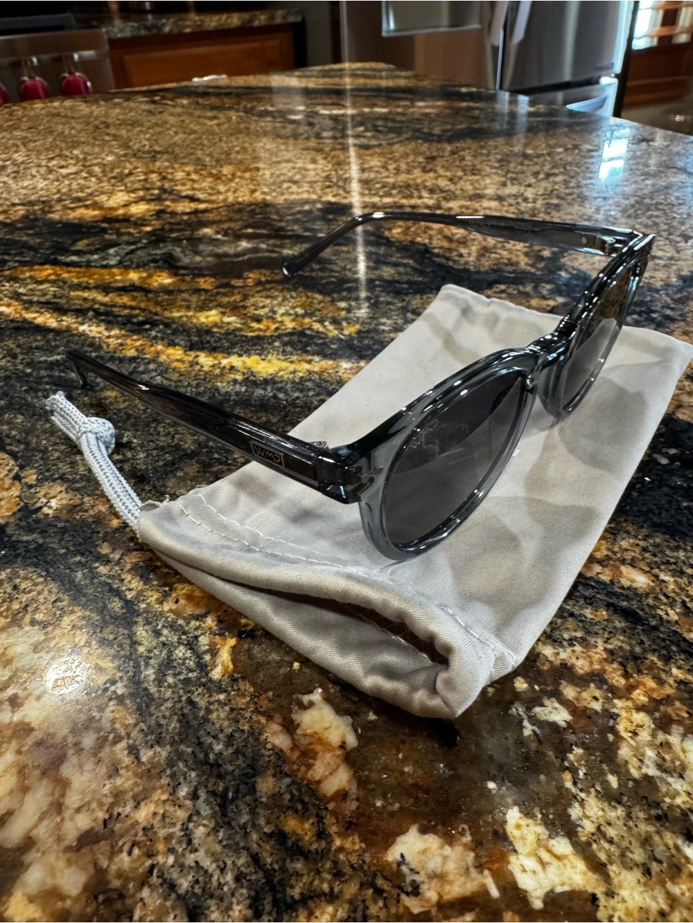 WMP Tate Blue Grey Round Sunglasses - Picture 2 of 4